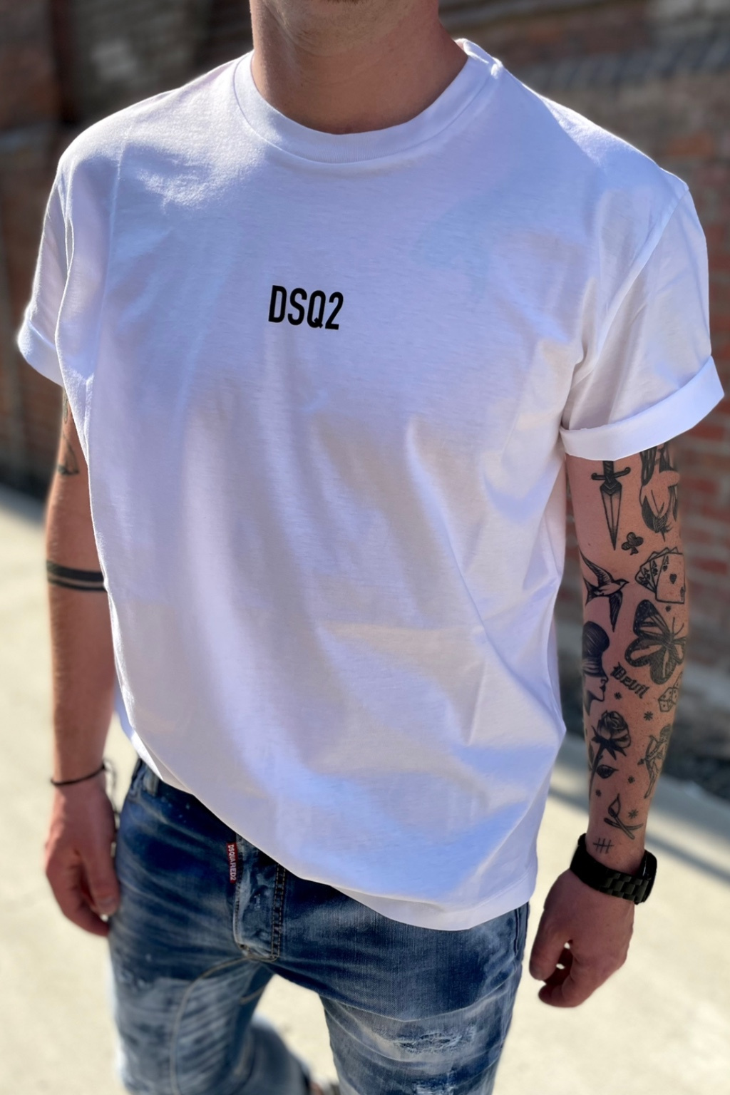 Pánské tričko Dsquared2 S74GD0997S23009 bílé