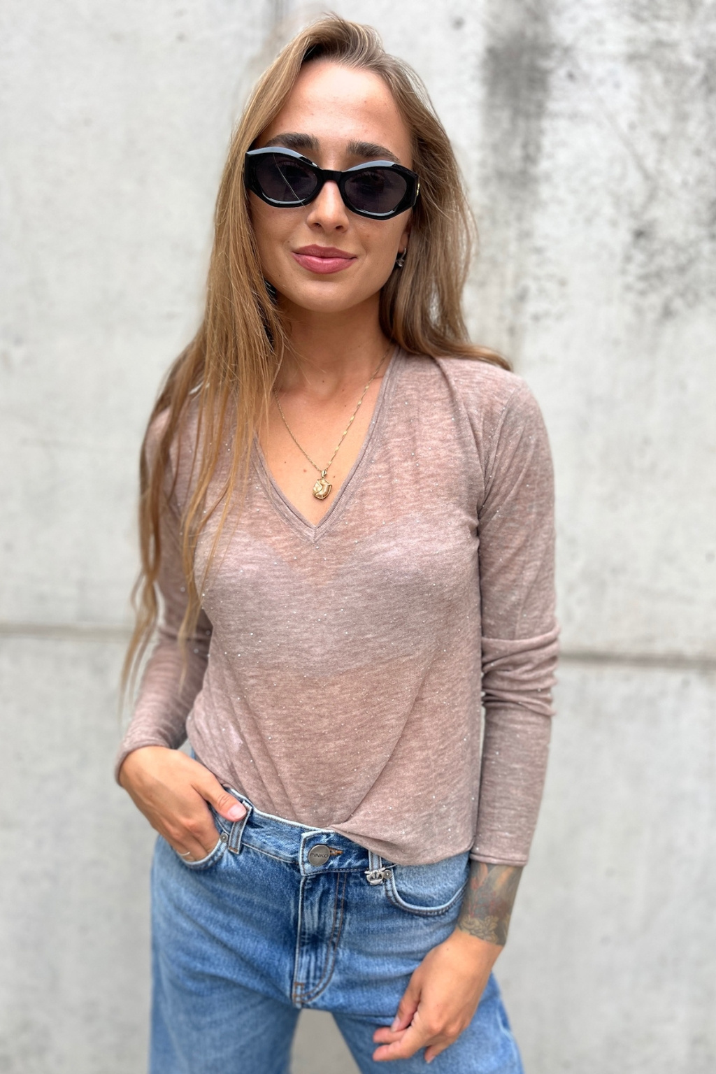 Dámský top PINKO SALOMONE 105400A2PMD23 béžový