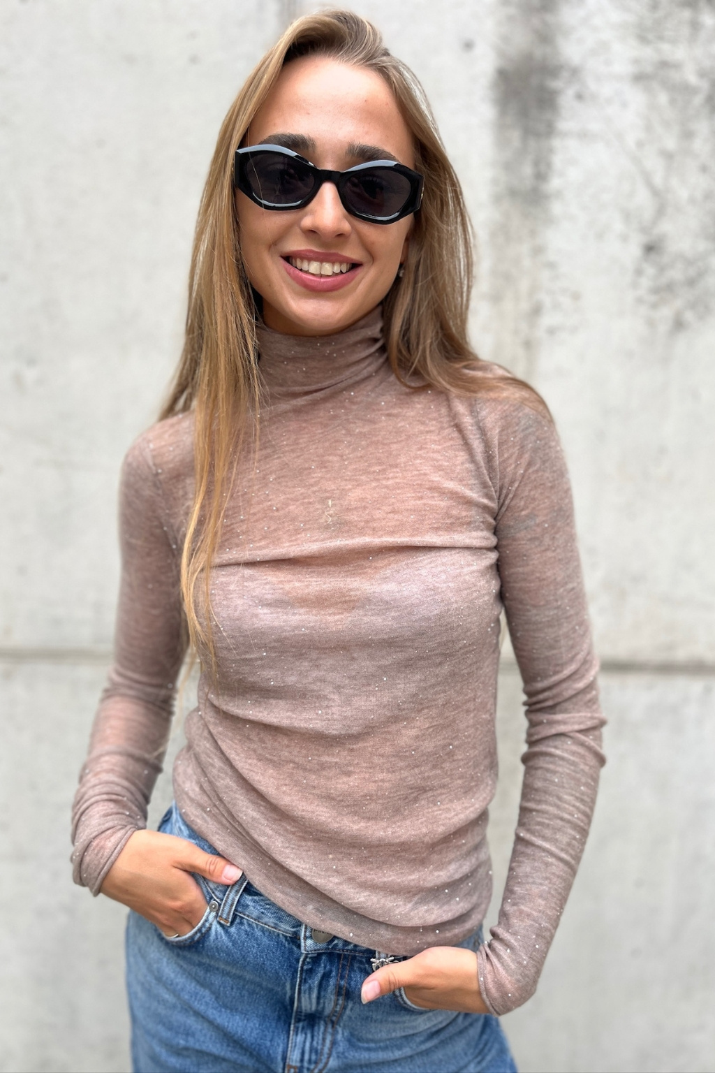 Dámský rolák PINKO MOSS 105821A2PMD23 béžový