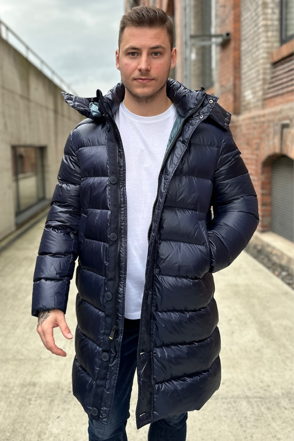Pánská dlouhá bunda BLAUER 25WBLUK03147 modrá