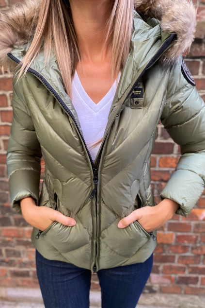 Dámská péřová bunda Blauer 21WBLDC03042 khaki zelená