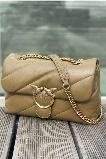 Dámská kabelka Pinko Love Classic Puff Maxi Quilt 4 Cl olivová