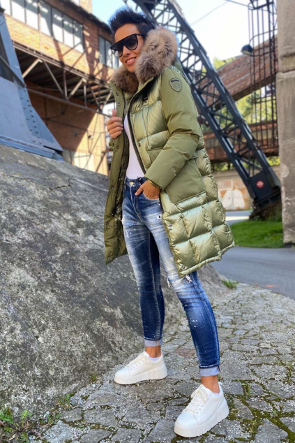 Dámská dlouhá péřová bunda Blauer 21WBLDK03095 zelená