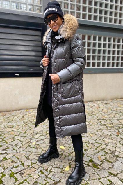 Dámská dlouhá péřová bunda Blauer 21WBLDK03111 šedá