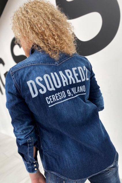 Dámská džínová košile DSQUARED2 S75DL0800 modrá1