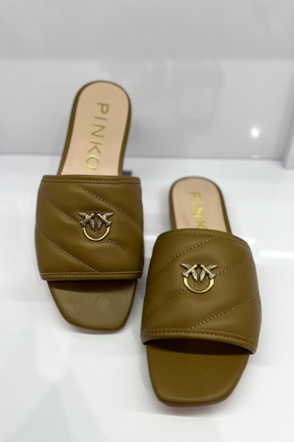 Dámské nazouváky Pinko 1H211BY86BL05 khaki zelené
