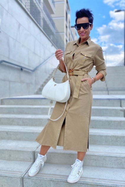Dámské šaty Pinko 1J10WKY847CB2 béžové