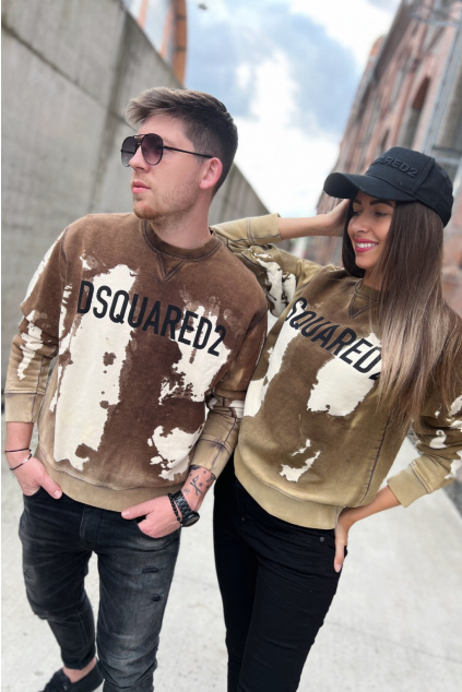 Pánská mikina Dsquared2 S71GU0499 hnědá