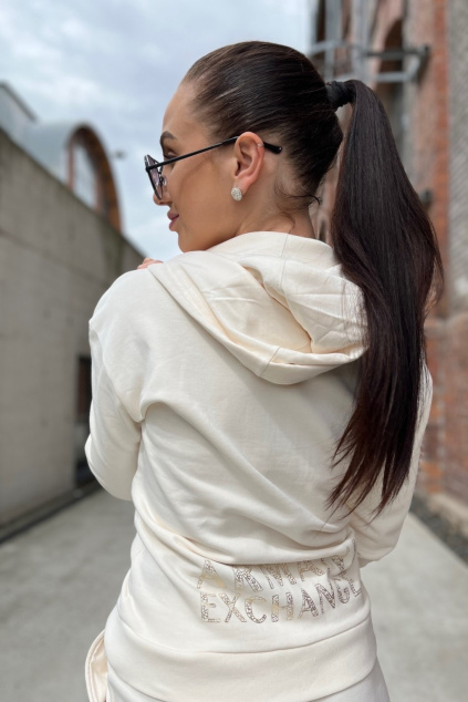 Dámská mikina Armani Exchange 6LYM56YJBSZ krémová 2