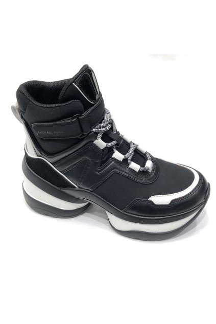 43F9OLFE3D Michael Kors kotníkové tenisky Olympia Lace Up Scuba černé