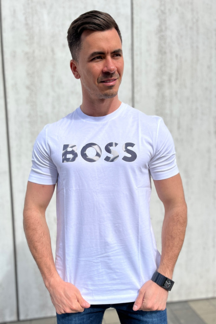 Pánské tričko BOSS Black 50513382 bílé