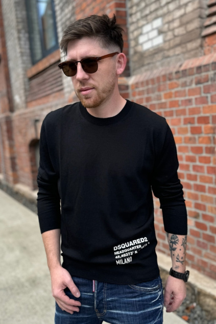 Pánský svetr DSQUARED2 S74HA1482 černý