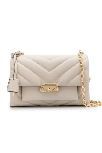 30T9G0EL8L Dámská kabelka Michael Kors Cece Medium Quilted Leather Convertible Shoulder béžová
