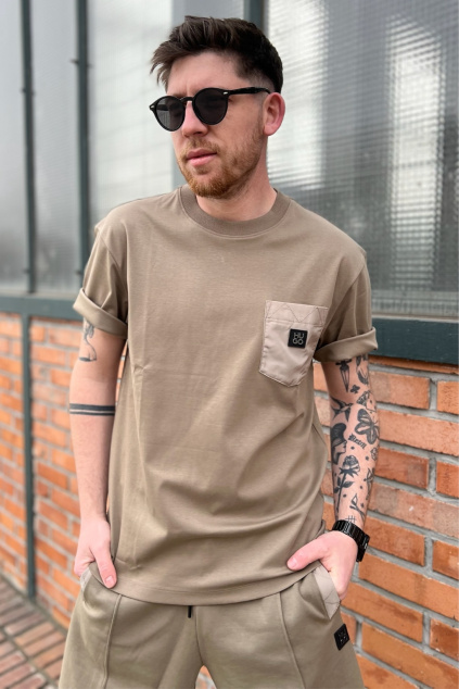 Pánské tričko HUGO Dombiro 50536347 hnědé