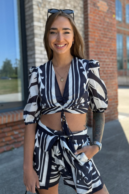 Dámský top TWINSET 251LM2BCC modrobílý