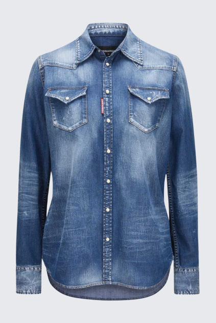 Dámská džínová košile DSQUARED2 S75DL0894 modrá