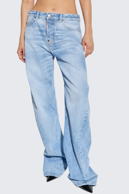 Dámské džíny DSQUARED2 D2 Twisted S75LB1084 modré