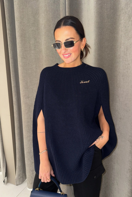 Dámské pončo TWINSET 252TT3421 modré