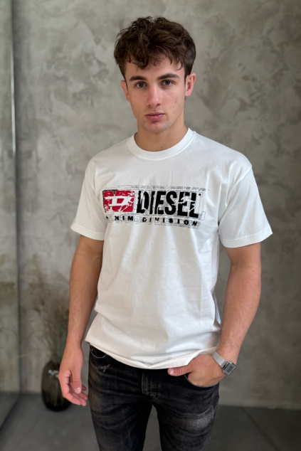 Pánské tričko DIESEL T-NORM-T6 A19436_0PLAT bílé