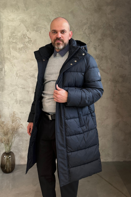 Pánský zimní kabát BOSS Black H-Cenuto 50540474 modrý