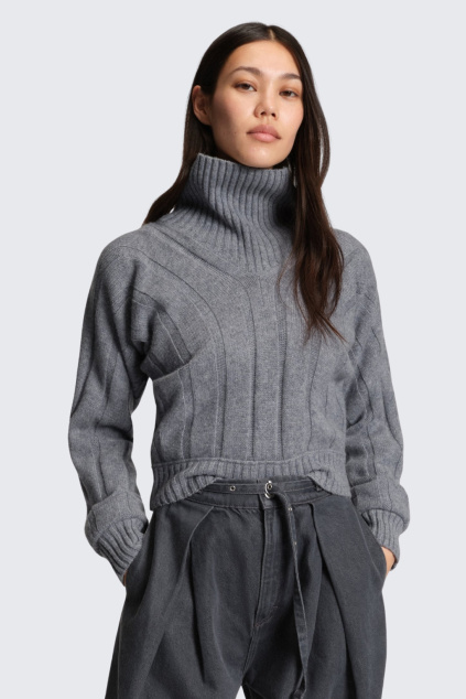 Dámský svetr BOSS Black Fisaniara 50547893 šedý