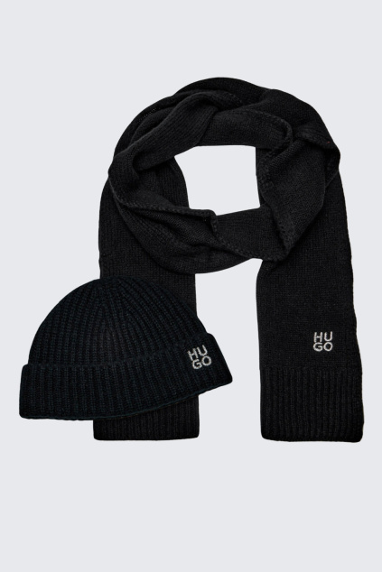 Dámský set čepice a šála HUGO Sarmi_Set 50522783 černý