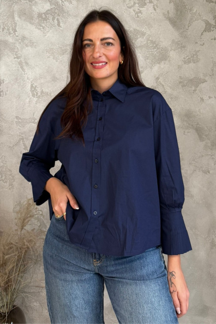 Dámská košile HUGO Eggy 50552624 modrá