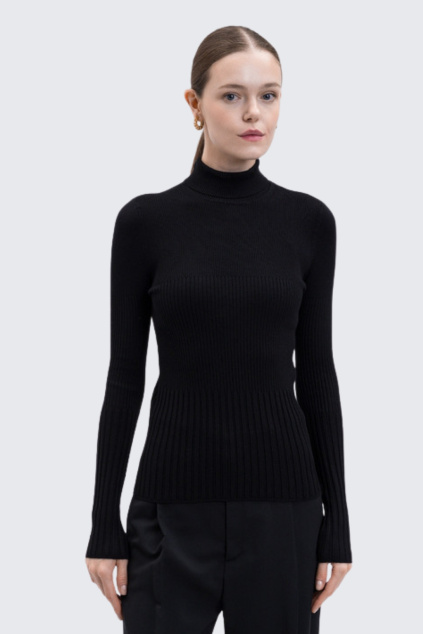 Dámský svetr s rolákem TWINSET 252LI3BAA černý