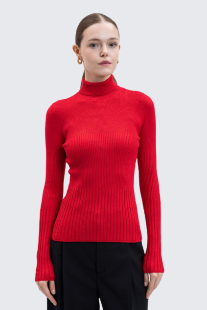 Dámský svetr s rolákem TWINSET 252LI3BAA červený
