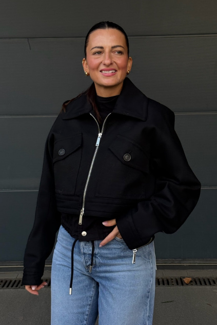 Dámská vlněná bunda DSQUARED2 S75AM1137 černá