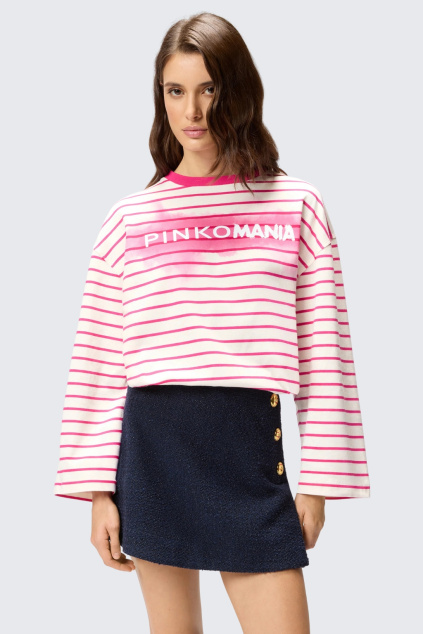 Dámské tričko PINKO MANIA 107175A3FXAA3 bílorůžové