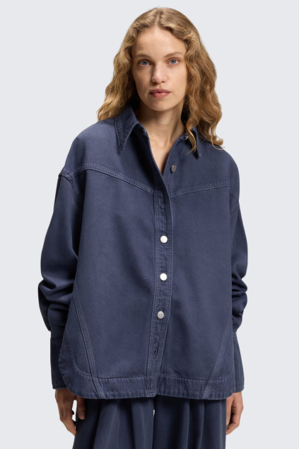 Dámská džínová košile BOSS Orange C_OVERSHIRT 1.0 50552520 modrá