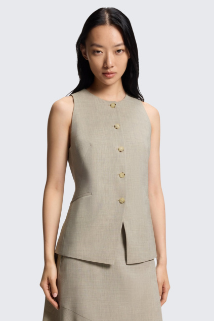 Dámská vesta BOSS Black Juleran 50554964 béžová