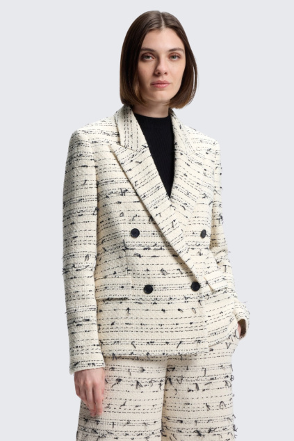 Dámské sako BOSS Black Jaleto9 50553674 žíhané