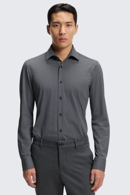 Pánská košile BOSS Black P-ROAN-K-F-261 50556102 černobílá