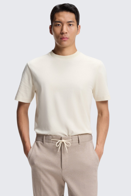 Pánské tričko BOSS Black H-Thompson 247 50554180 krémové