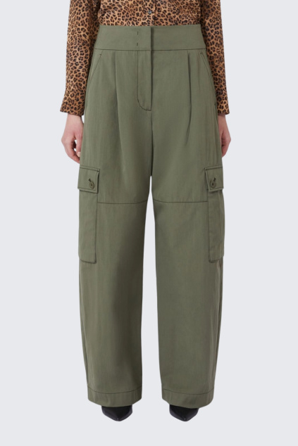 Dámské kalhoty MaxMara WKDAQUILA 2615131101650 zelené