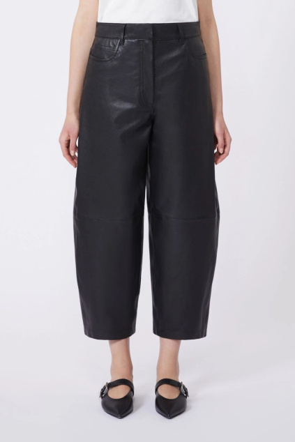 Dámské kožené kalhoty MaxMara WKDPAGANO 2615431011650 černé