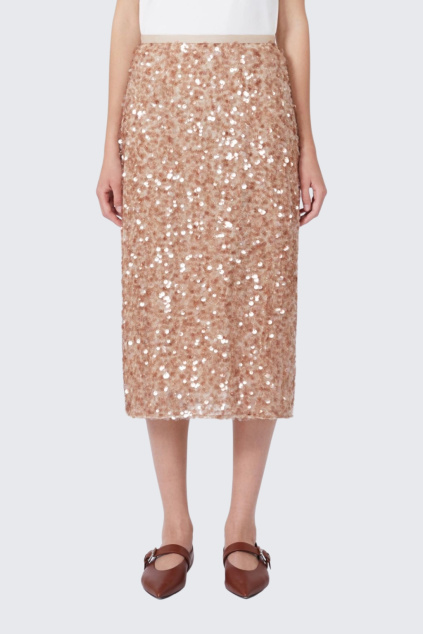 Dámská sukně MaxMara WKDOCCHIO 2615771041650 béžová s flitry