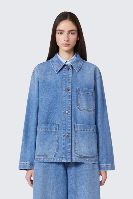 Dámská džínová bunda MaxMara WKDCIRCOLI 2615041091650 modrá