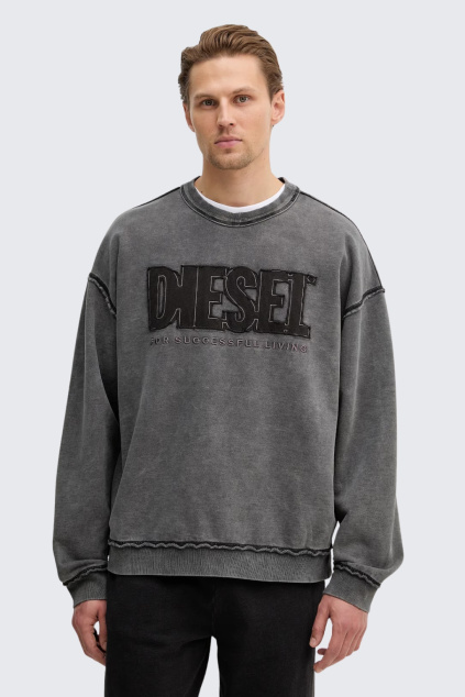 Pánská mikina DIESEL S-BOXT-RAW-V1 A20463_0KMAG černá