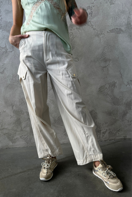 Dámské kalhoty PINKO ROSALIN 106278A2ERC03 krémové