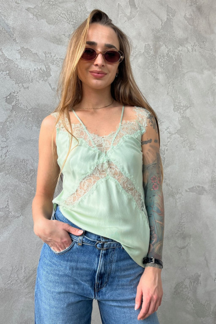 Dámský top PINKO LYDIA 106623A385S86 světle zelený