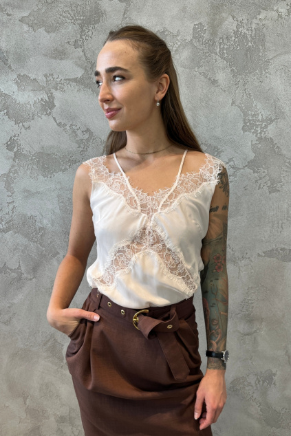 Dámský top PINKO LYDIA 106623A385P97 krémový