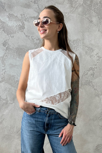 Dámský top PINKO MOLLY TANK 106291A335Z05 bílý