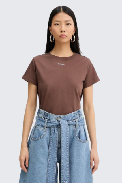 Dámské tričko PINKO BASICO 100373A34FL78 hnědé