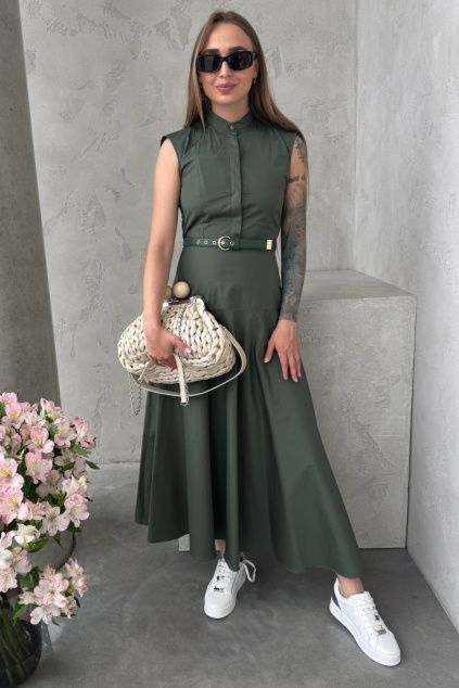 Dámské šaty MaxMara Studio MSTGESTO 2616221052650 zelené