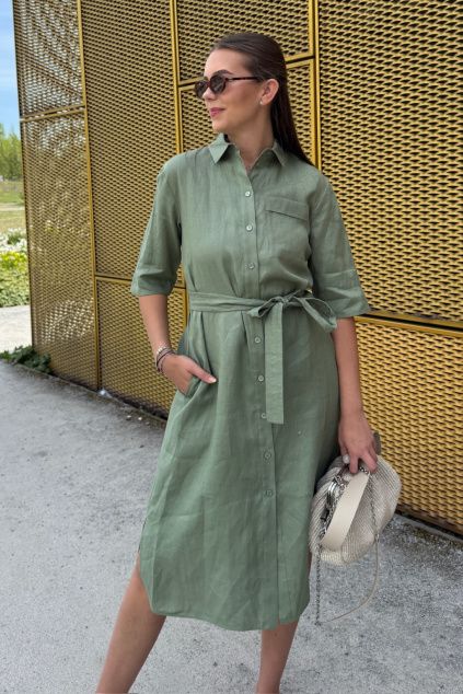 Dámské šaty MaxMara Studio MMLTABELLA 2616221068650 zelené