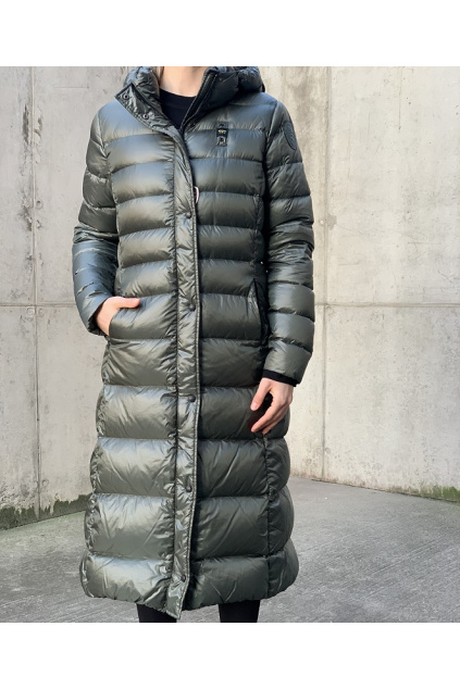 20WBLDK03399 005050 678 Dámský péřový kabát Blauer zelený