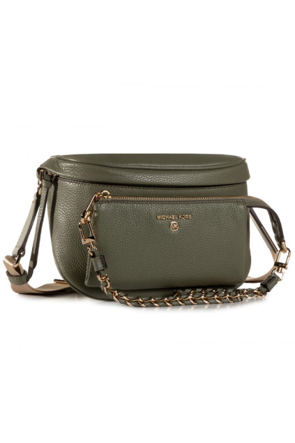 194900008317 Dámská ledvinka Michael Kors Slater Medium Pebbled Leather Sling Pack zelená